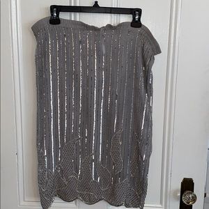 Vintage silver sequin flapper skirt